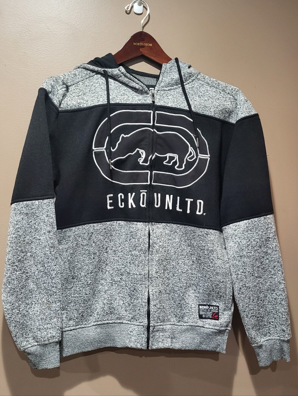 Ecko Unlimited Black & Gray Men’s Full-Zip Hoodie